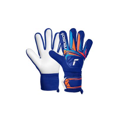 Torwarthandschuhe REUSCH "Attrakt Starter Solid", Damen, Gr. 8, blau, 29% Polyester, 5% Lederimitat, 1% Baumwolle, Handschuhe, mit hochelastischem, sicherem Verschluss