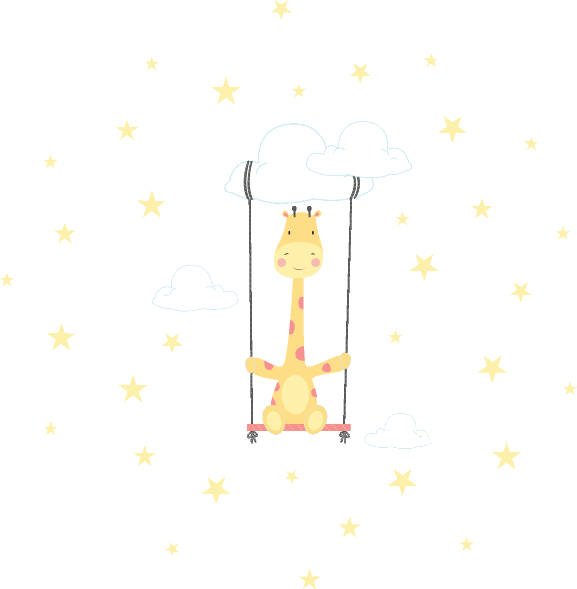Ambiance-sticker Stickers girafe et la balançoire magique