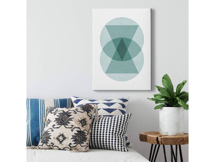Impression sur toile Circles Triangle Polyester PVC / Épicéa Bleu 50 x 70cm