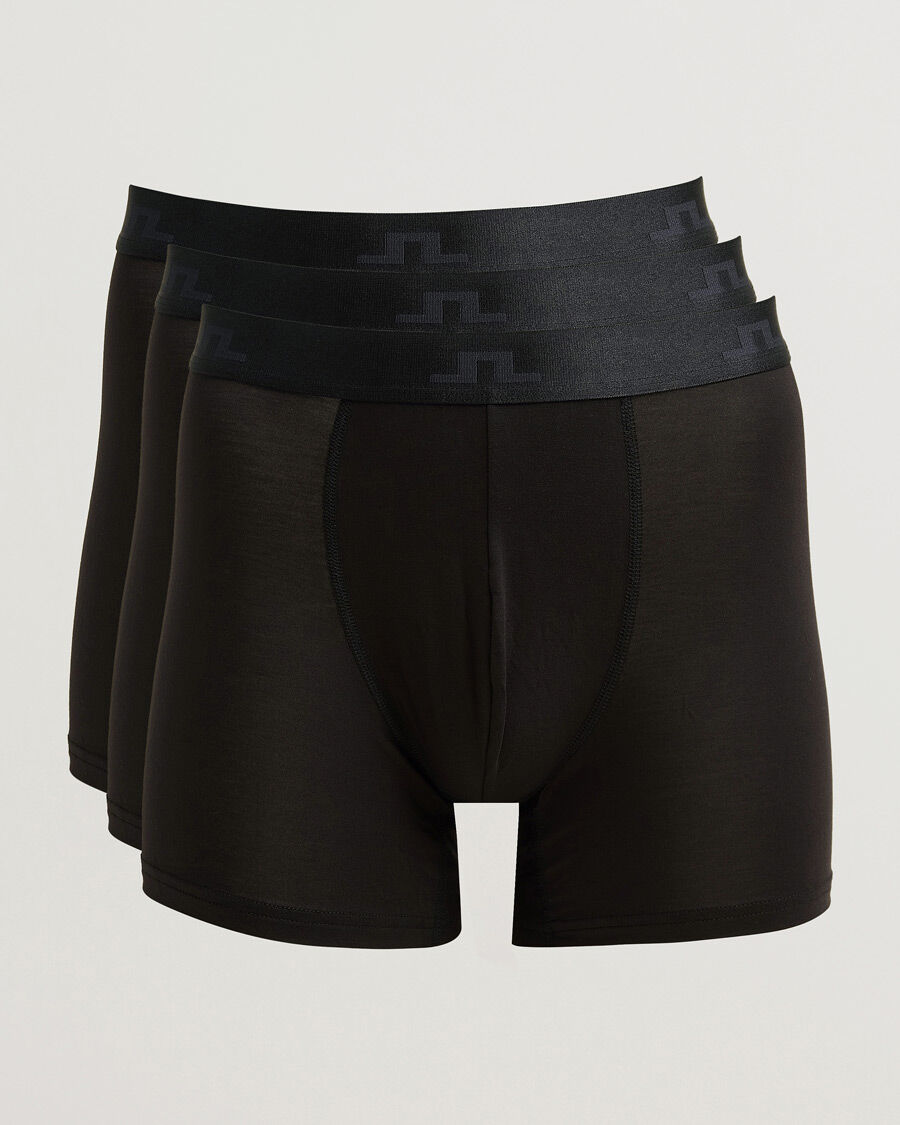 J.Lindeberg 3-Pack Bridge Lyocell Boxer Black men L Sort