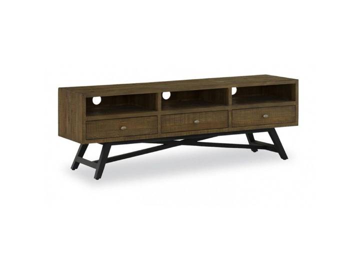SMARTTRUNC (Meuble TV 3 Tiroirs Bois Marron 180x43.5x60cm - Décoration d'Autrefois 132)