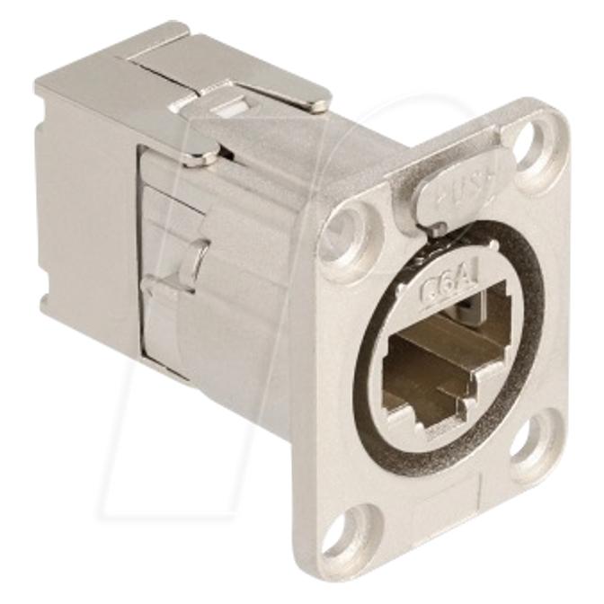 Delock D-Typ RJ45 Einbaubuchse mit LSA Anschluss Cat.6A STP Metall (Keystone Modul) (67064)