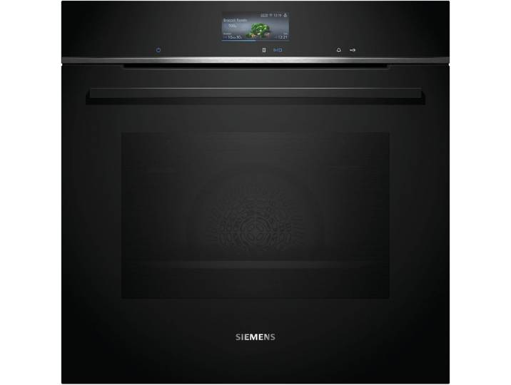 SIEMENS Backofen iQ700 HB736G1B1 Einbau-Backofen, Schwarz, Edelstahl, EEK: A+, mit Teleskopauszug nachrüstbar, 13 Beheizungsarten