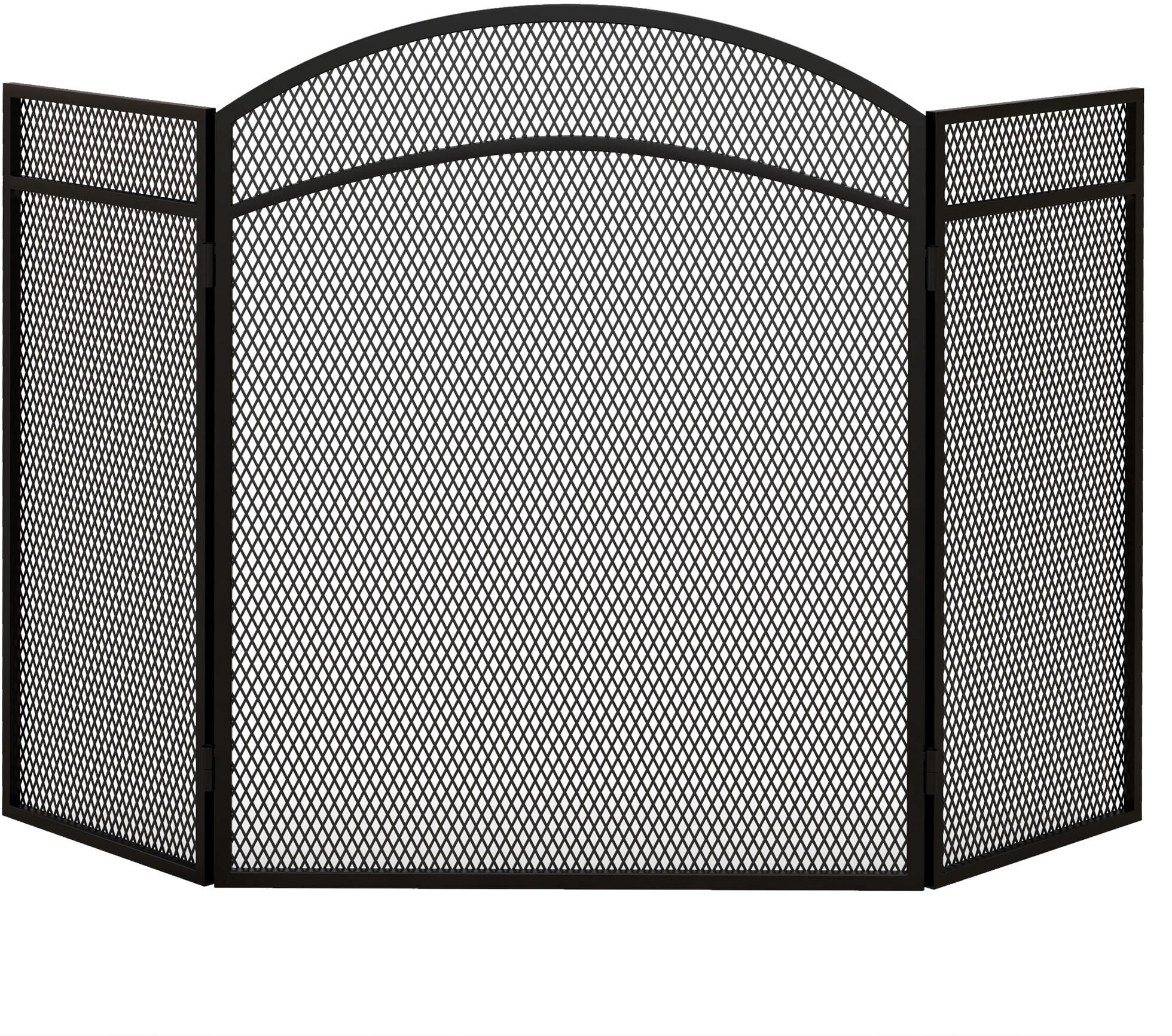 Homcom Parascintille Camino Pieghevole a 3 Pannelli in Metallo Classico, adatto per caminetti con apertura da 50-90 cm 96x60cm, Nero   Aosom Italy