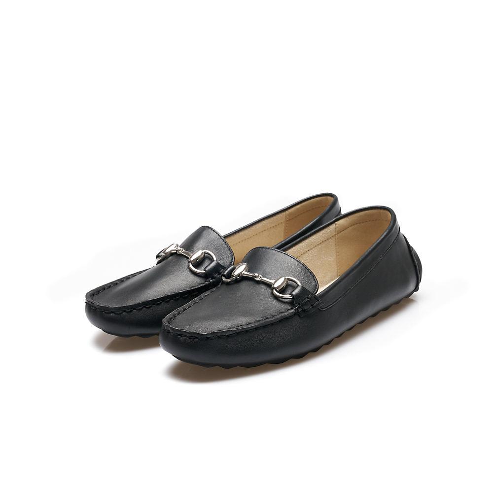 Horsebit Mokassins aus Leder für Damen, Damen, size: regular, Schwarz, Leder, by Lands' End