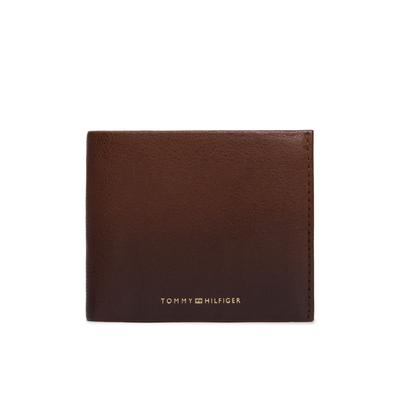 Geldbörse TOMMY HILFIGER "TH SEASONAL CC AND COIN", Herren, braun, Leder, Basic, Kleinlederwaren, Herren Geldbeutel, Portemonnaie mit Tommy Streifen innen