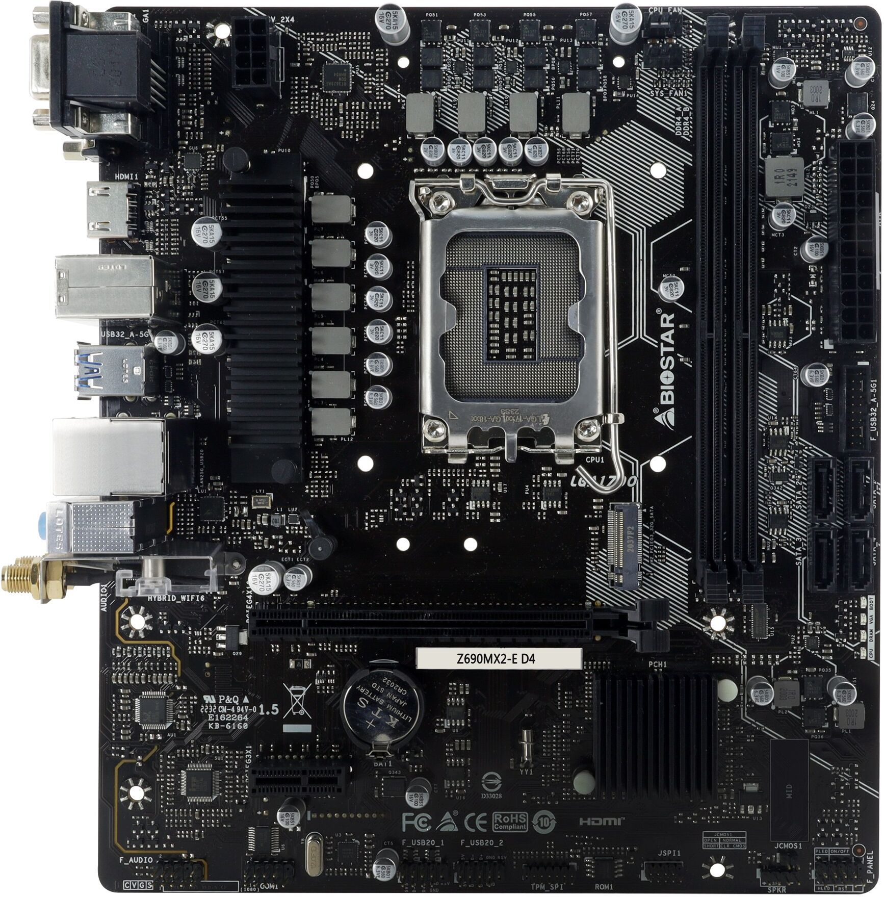 Biostar Z690MX2-E D4 Motherboard Intel Z690 LGA 1700 DDR4 Micro ATX