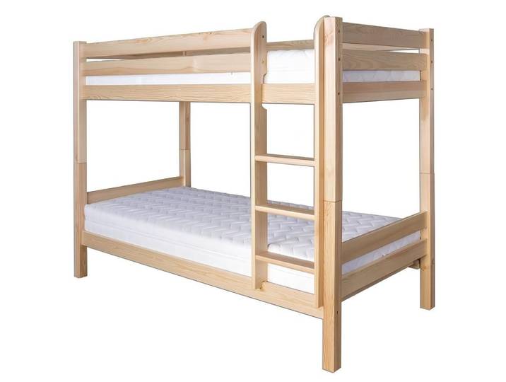 Xlmoebel Etagenbett Vollholz Hochbett aus Kiefer für Kinderzimmer, zeitloses Design (Hochbett, 1-St., Etagenbett), Hergestellt in Europa
