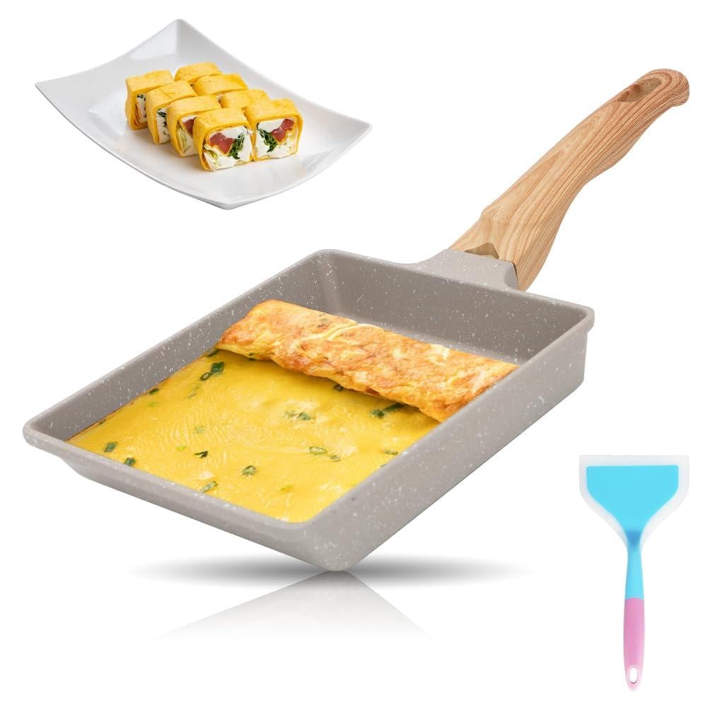 Dripio Japanse omeletpan met antiaanbaklaag, wit, 19 x 16 cm