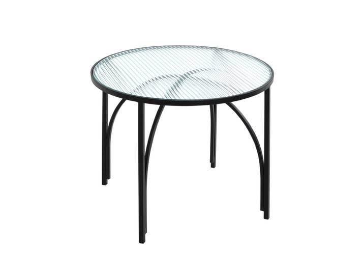 Beistelltisch 50 x 50 cm Dekorglas/schwarz