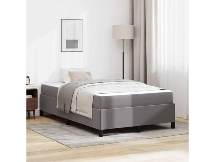 KTHLBRH Bettgestell, grau, 120 x 200 cm, Stoff Technisches Holz, atmungsaktiv, rechteckiges Design, modernes Zimmer
