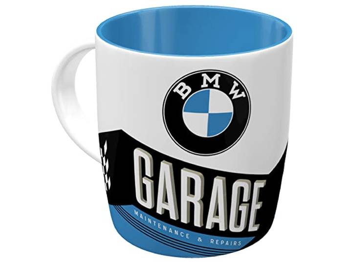 Nostalgic-Art Retro koffiemok, 330 ml, Official License Product (OLP), BMW – Garage – Cadeau idee voor BMW fans, mok van keramiek, vintage design