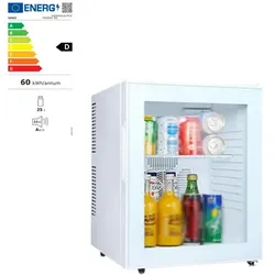 Minibar Simex Hotel Line weiß 40 L mit Glastür Minikühlschrank, kaum Geräusche