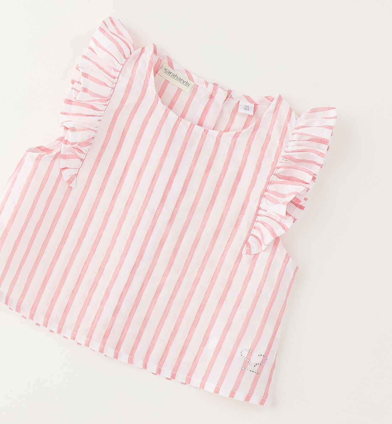 Hemdbluse SARABANDA "BABY GIRL SUMMER SHIRT", Mädchen, Gr. 128, rosa (pink), 60% Polyester, 40% Baumwolle, Blusen Hemdbluse