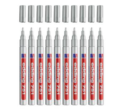 EDDING Lackmarker 751, 1-2 mm, silber, 10 Stück