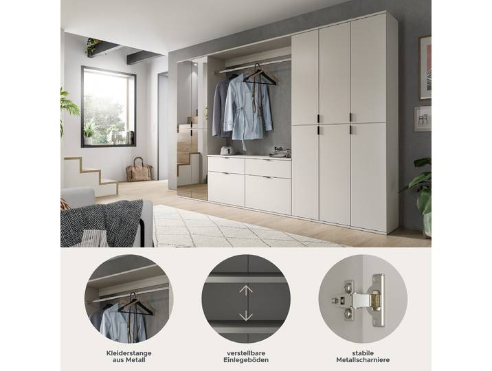home24 Halmeubelset 5-delig combi C 273cm beige/kasjmier