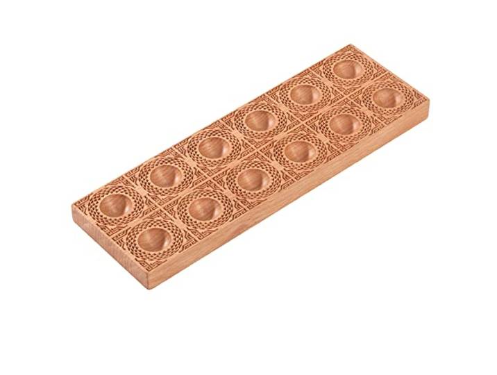 Handgeschnitzte Ravioli-Form aus Holz - Multifunktionales Tablett für Pasta, Pierogi, Knödel, Potsticker, Fleisch, Kuchen, Pelmeni - Handgefertigtes Holz-Brett mit Presswerkzeugen