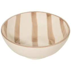 Zafferano Lido 6er-Set gestreifte Schalen aus italienischer Keramik, Farbe Sand, elegantes vertikales Design für eine stilvolle Tischdekoration