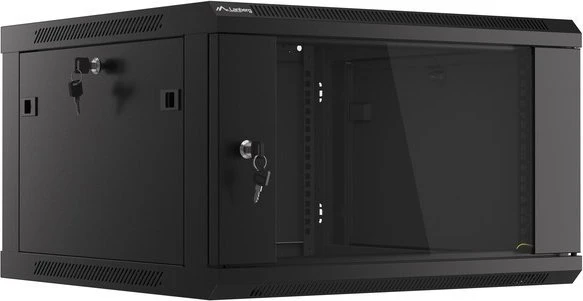 Lanberg Rack Wandschrank 19" 6U/600X600 Glastür schwarz