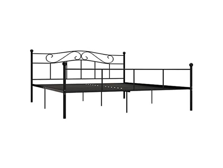 vidaXL Bettgestell Bett Metallbett Schlafzimmerbett Doppelbett Bettrahmen Schlafzimmermöbel Ehebett Lattenrost Schwarz Metall 180x200cm
