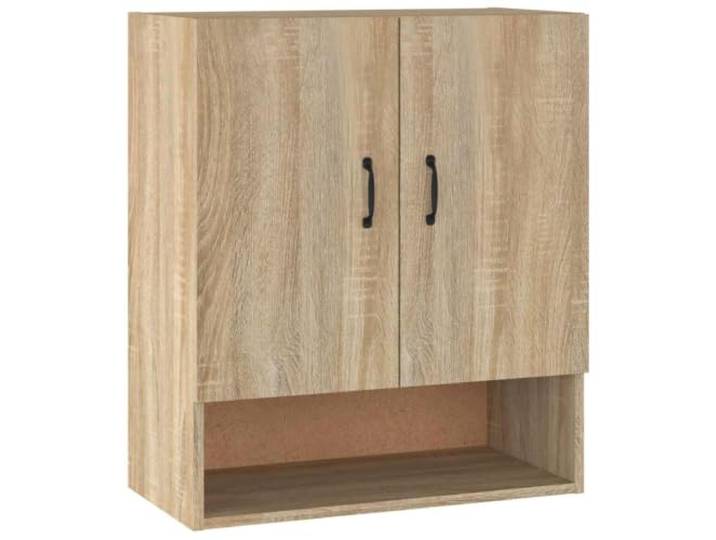 NKOPPFG Wandschrank Sonoma-Eiche 60x31x70 cm Holzwerkstoff 2 Türen, 1 offenes Fach, Wandmontage, Holzwerkstoff, Sonoma-Eiche, Montageanleitung