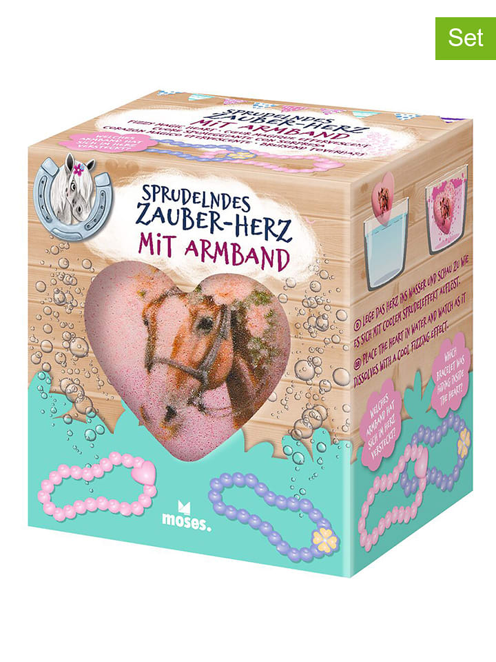 moses. 2er-Set: Sprudelherzen "Pferde" - ab 3 Jahren (Überraschungsprodukt) - onesize