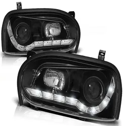 LED Tagfahrlicht Design Scheinwerfer passend für VW Golf 3 91-97 schwarz
