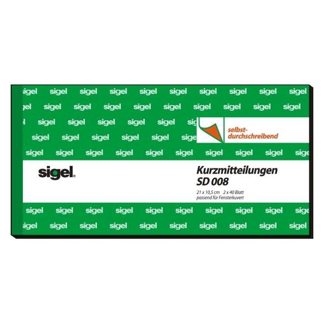 Sigel Kurzmitteilung Formular Papierformat: 1/3 DIN A4 quer selbstdurchschreibend: Ja (SD008)
