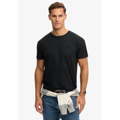 Superdry "COTTON CLASSIC LINEN PKT TEE" Baumwollmischung, relaxed fit aus luftig leichtem Baumwoll-Leinen-Mix