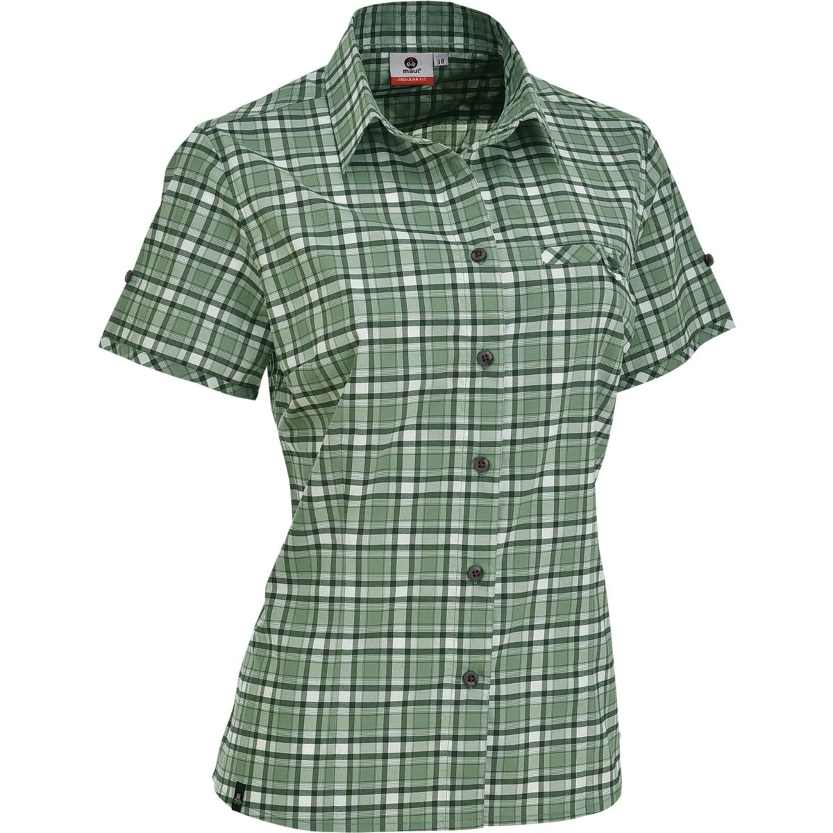 MAUL Sport Elbe II -1/2 Bluse Kariert Elastisch light green (16) 48 5131300929-16-48