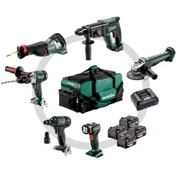 Metabo Akku Combo Set Bauhandwerk 6.1 SB 18 LTX Impuls + KH 18 LTX 24 + W 18 L 9-125 Quick + SSEP 18 - 685211000