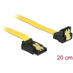Delock SATA 6 Gb/s Kabel oben gewinkelt auf unten gewinkelt 20 cm gelb