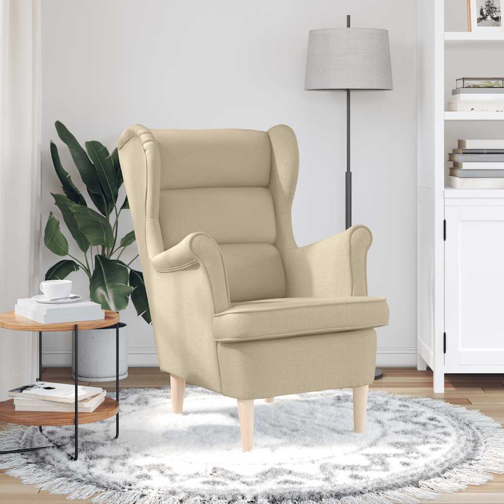 vidaXL Fauteuil crème 74x84x100 cm tissu