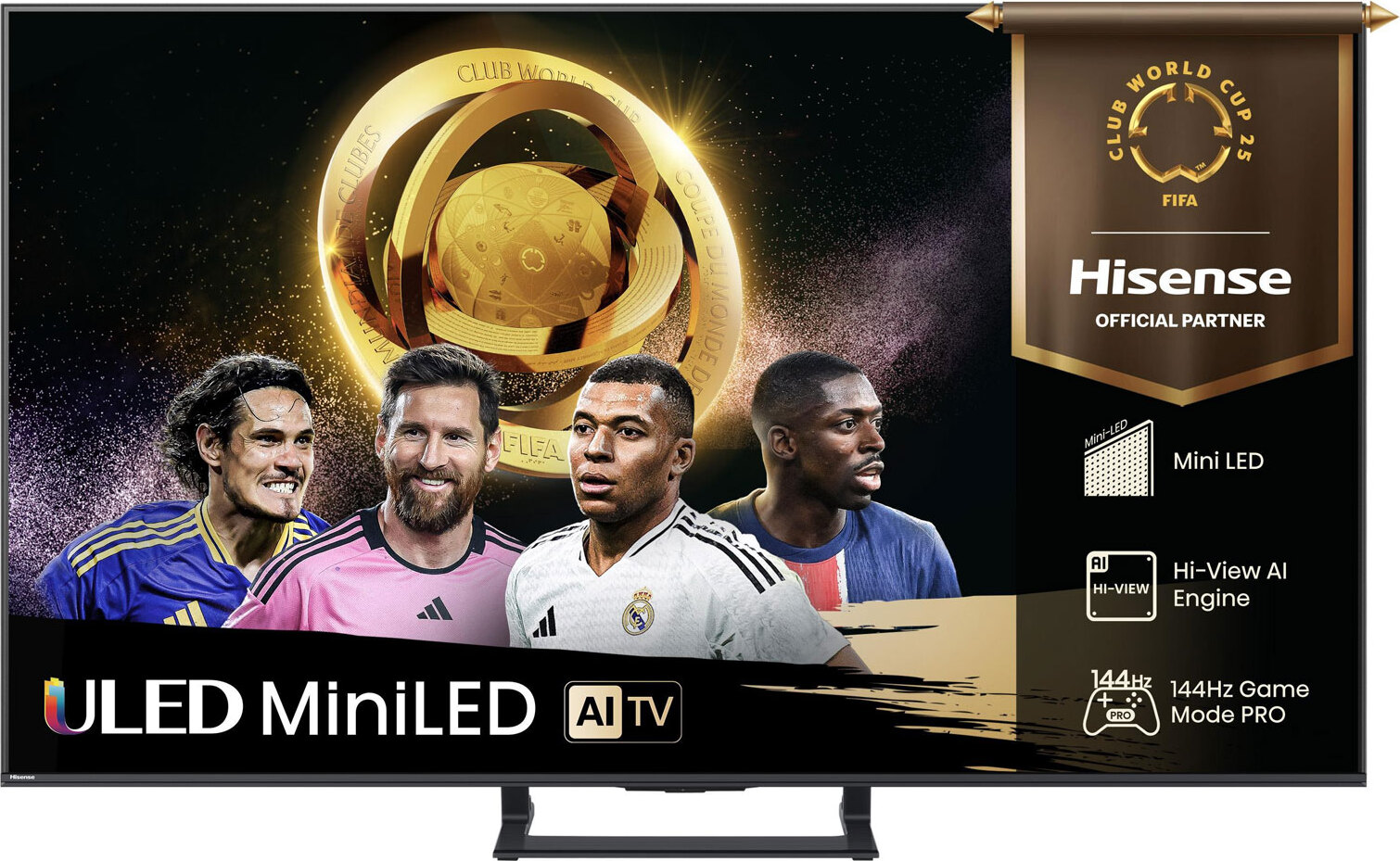 Hisense 55 '' E8Q | ULED MiniLED Smart TV 4K 144 Hz, 139,7 cm (55"), 3840 x 2160 Pixel, ULED, Smart-TV, WLAN, Schwarz, Grau