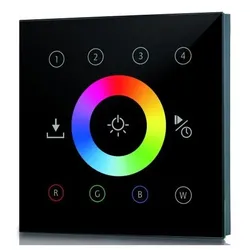 rutec Licht Touchpanel LB22 AC-DMX 4 ZONEN RGBW Glas schwarz