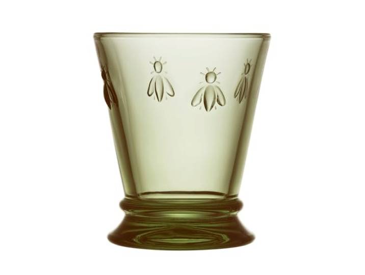 La Rochère-Lot 6 verres à eau vert olive-ABEILLE-Origine France Garantie