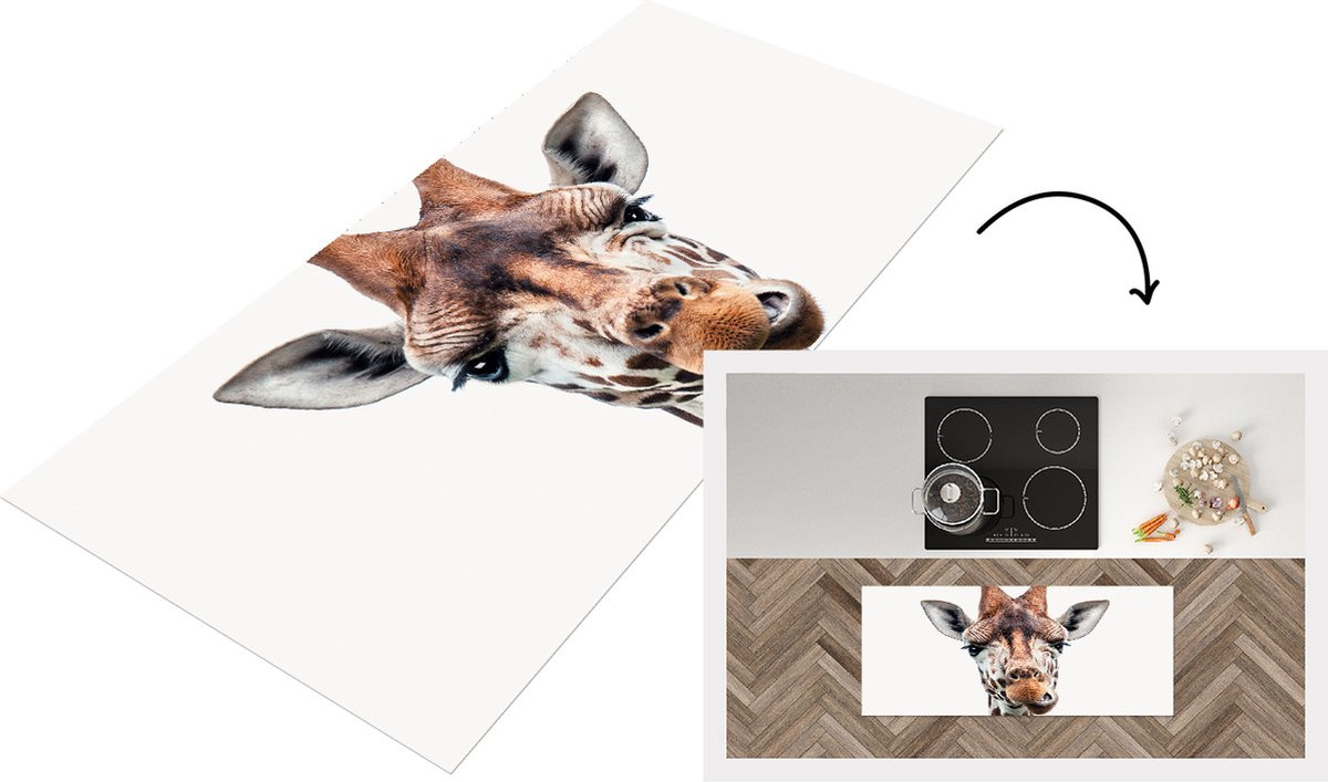 KitchenYeah Keukenloper met Giraffe Print - Vinyl - 120 x 50 cm