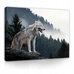 LEINWAND BILDER Wolf Wald Tiere 100x70