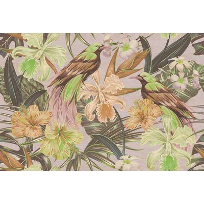 Fototapete LIVING WALLS "Walls by Patel Exotic Birds 2", beige (bunt), B:4m L:2,7m, Vlies, Tapeten, Vlies, Wand, Schräge