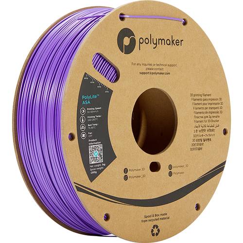 Polymaker PF01008 Purple Filament ASA UV-beständig, witterungsbeständig, hitzebeständig, schlagfest 1.75mm 1000g Lila PolyLite