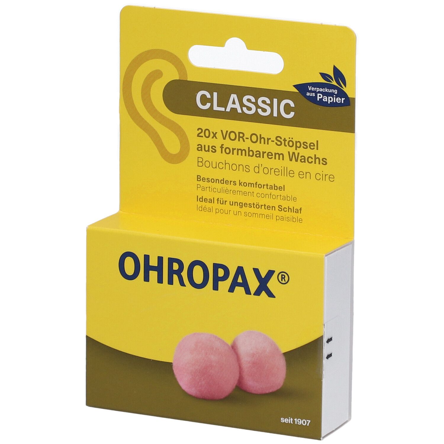Ohropax Classic Wachs Vor-Ohr Stöpsel 20 St Ohrstöpsel