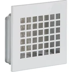 Lüftungsgitter mit Fliegendraht und Einbaurahmen, 400 mm x 400 mm Stahlblech weiß