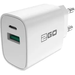 2GO Ladegerät 20W 2-Port 1x USB-C 1x USB-A USB-C Kabel