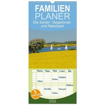 Familienplaner 2026 - Die Schlei - Segelrevier und Naturpark mit 5 Spalten (Wandkalender, 21 x 45 cm) CALVENDO