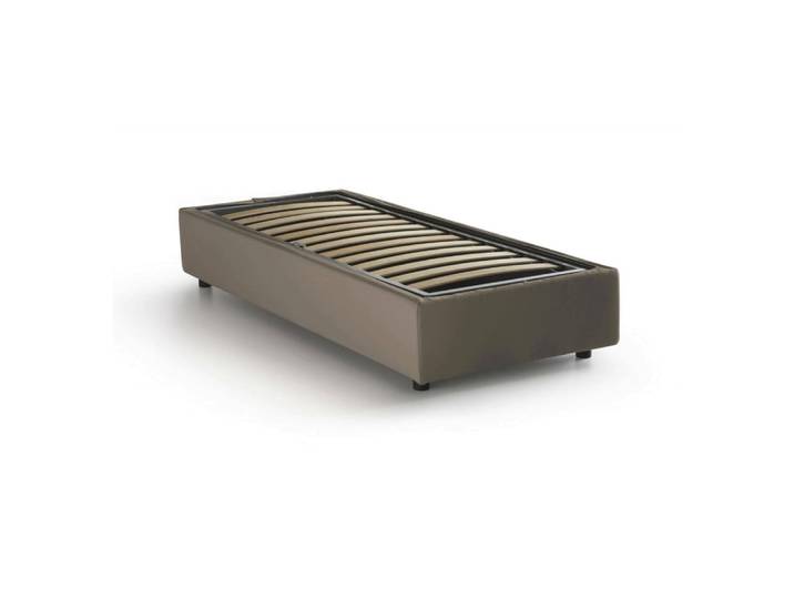 Lit simple en tissu tourterelle 90x200 cm