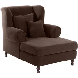 SESSEL XXL Karley Bezug Veloursstoff Buche nussbaum dunkel / braun