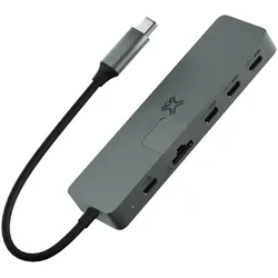 XtremeMac Type-C Hub Max Pro 5 Ports (USB-C, 5 Ports), Dockingstation + USB Hub, Grau