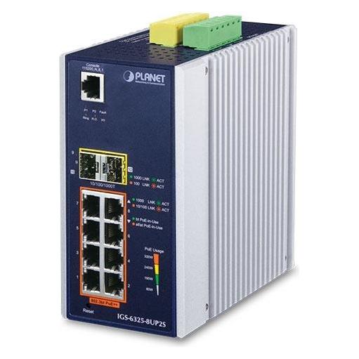 Planet Industrial L3 8-Port 802.3bt GE + 2-Port SFP+ (8 Ports) (IGS-6325-8UP2S)