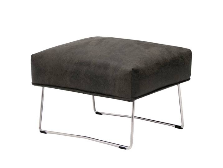 Polsterhocker Caleta 62 x 40 x 50cm Grau Microfaser Goda: Anthrazit