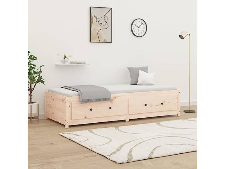 RJPLMFV Tagesbett, 90 x 190 cm, massives Kiefernholz Multifunktionales Schlafsofa, robuster Rahmen mit Aufbewahrungsschubladen, ohne Matratze